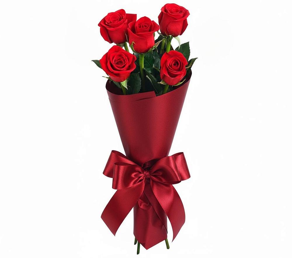 Букет 5 Красных роз Эдлесс Лав в Таврическом