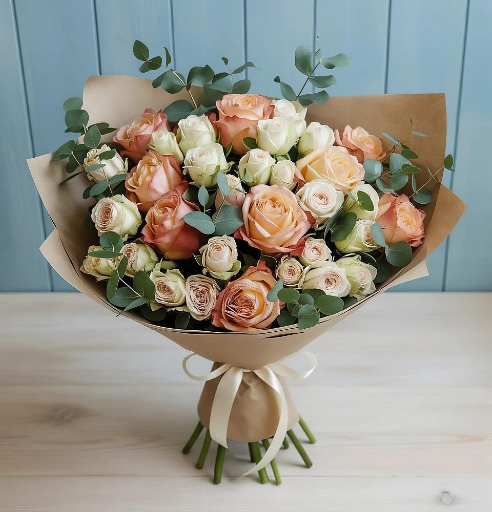 Букет цветов из: Альстромерии и Розы в Таврическом