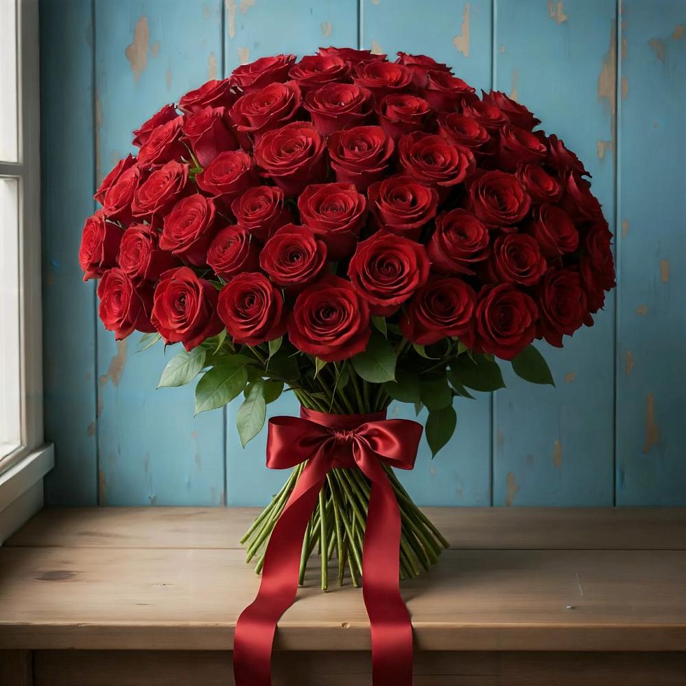 Букет Красные розы Блэк Меджик в Таврическом