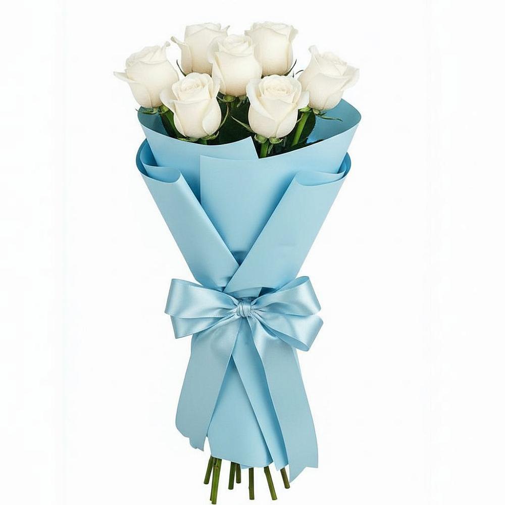 Букет 7 белых роз Проуд в Таврическом