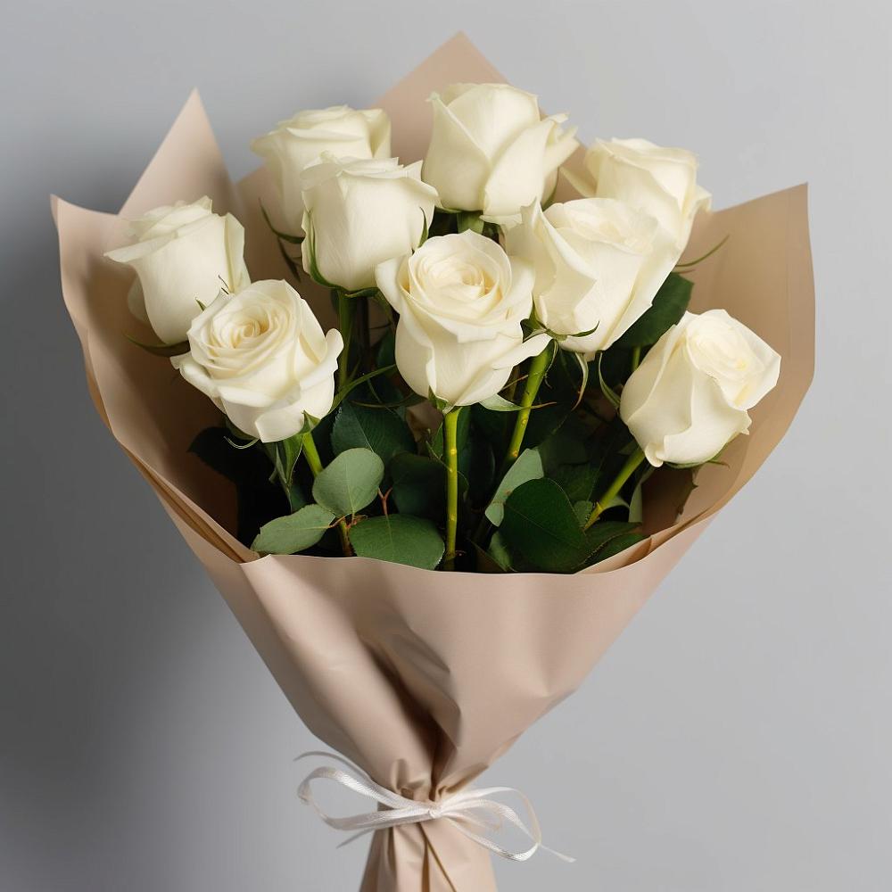 Букет 9 Белых роз Эдлесс Лав в Таврическом