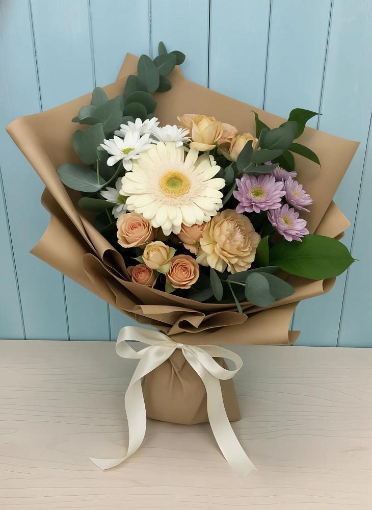 Букет цветов из: Герберы и Хризантемы в Таврическом