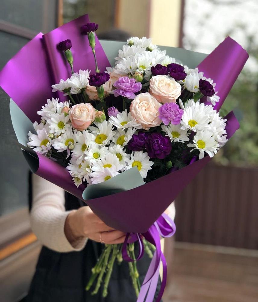 Букет цветов из: Хризантемы, Гвоздики и Розы в Таврическом