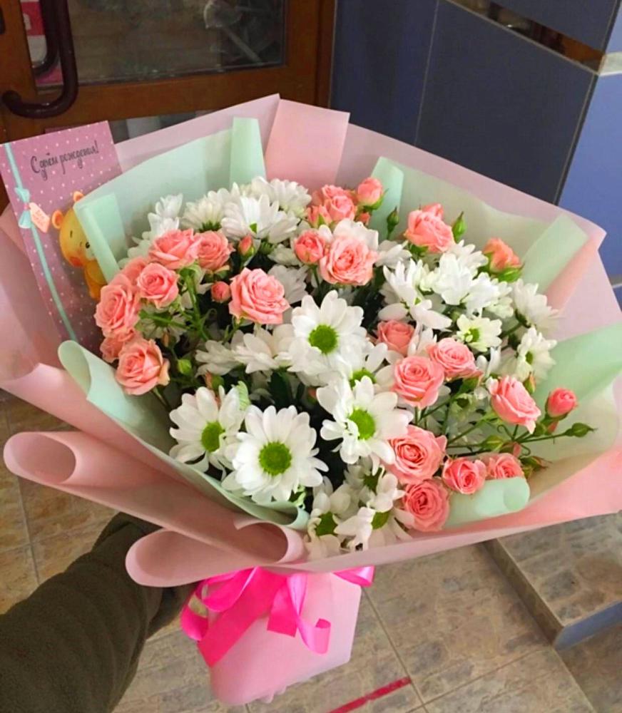 Букет цветов из: Розы и Хризантемы в Таврическом