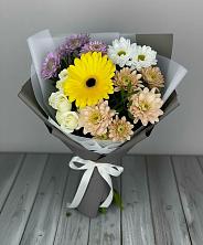 Букет цветов из:  Розы, Герберы и Хризантемы в Таврическом