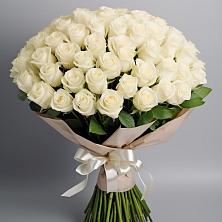 Букет 101 беля роза Белоснежка в Таврическом