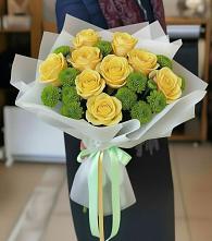 Букет цветов из:  Хризантемы и Розы #REPLACE_PRED# Таврическом