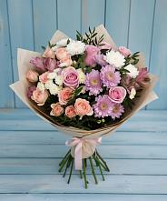 Букет цветов из:  Хризантемы, Розы и Альстромерии #REPLACE_PRED# Таврическом