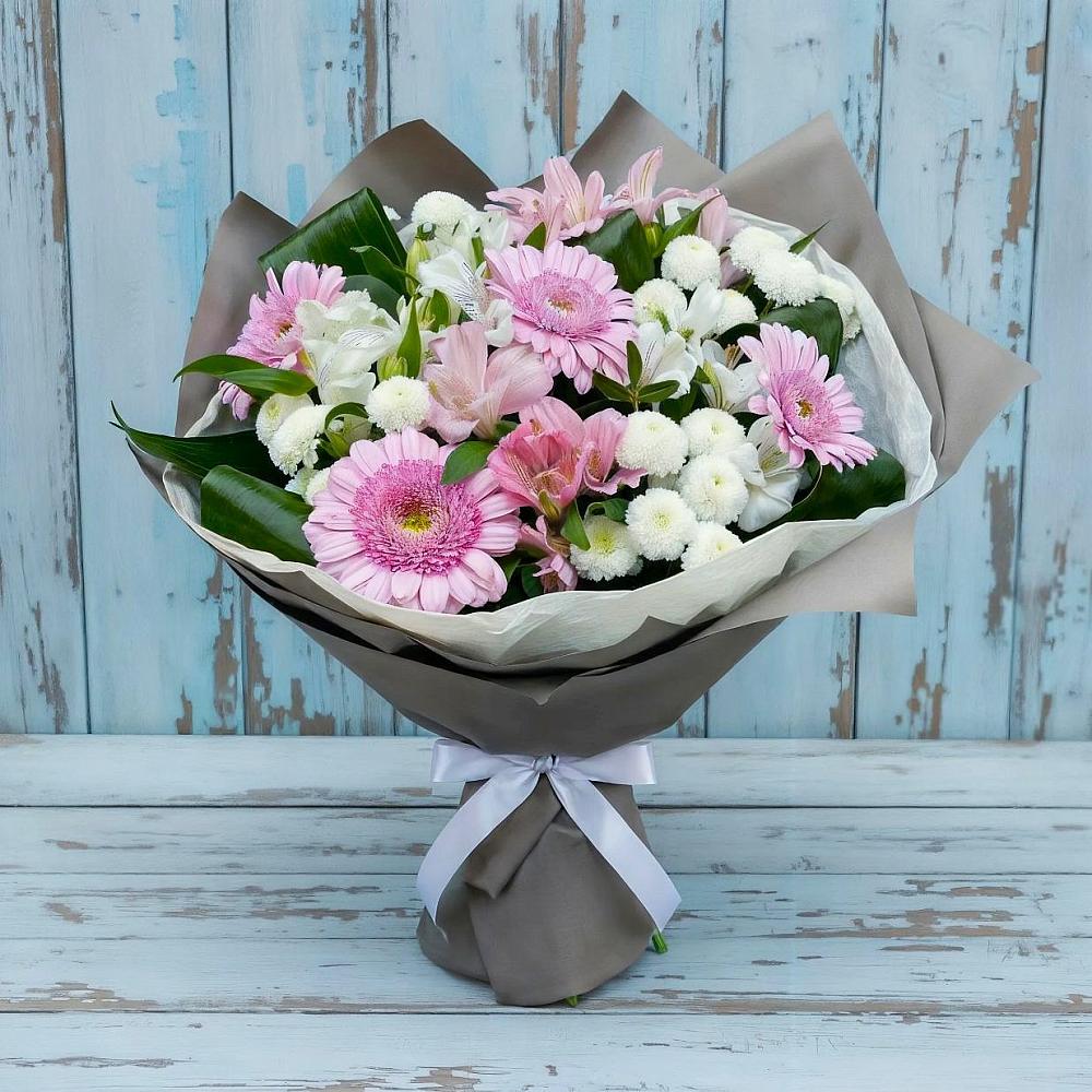 Букет цветов из: Герберы, Альстромерии и Хризантемы в Таврическом